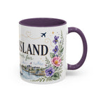 Rhode Island State Map Mug | Botanical Seaside Accent Cup (11oz or 15oz)