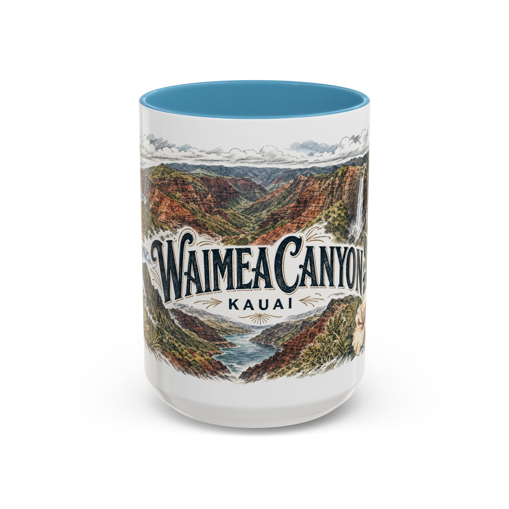 Waimea Canyon Mug, Kauai Travel Souvenir, Bucket List Gift, Accent Ceramic Coffee Mug 11oz 15oz