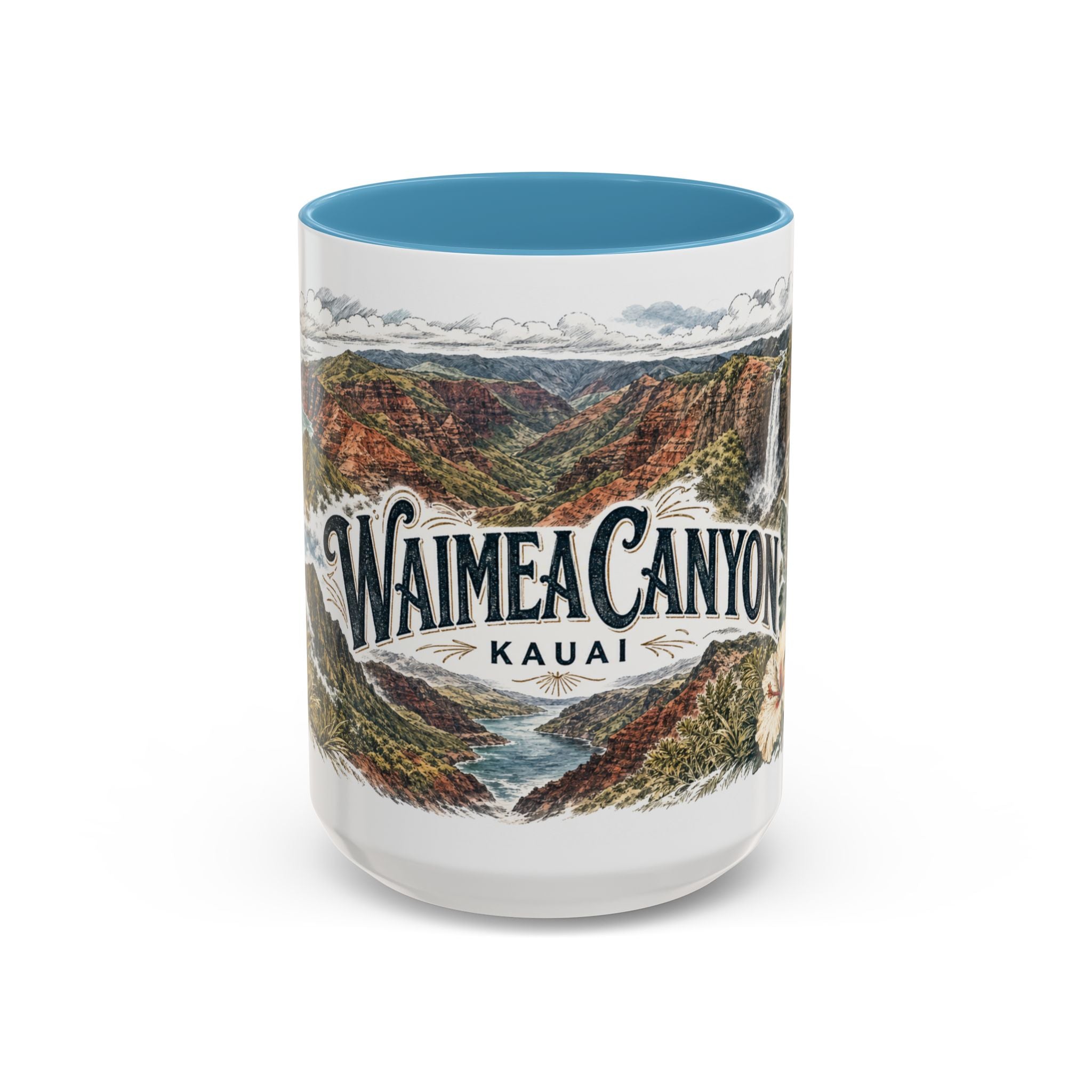 Waimea Canyon Mug, Kauai Travel Souvenir, Bucket List Gift, Accent Ceramic Coffee Mug 11oz 15oz