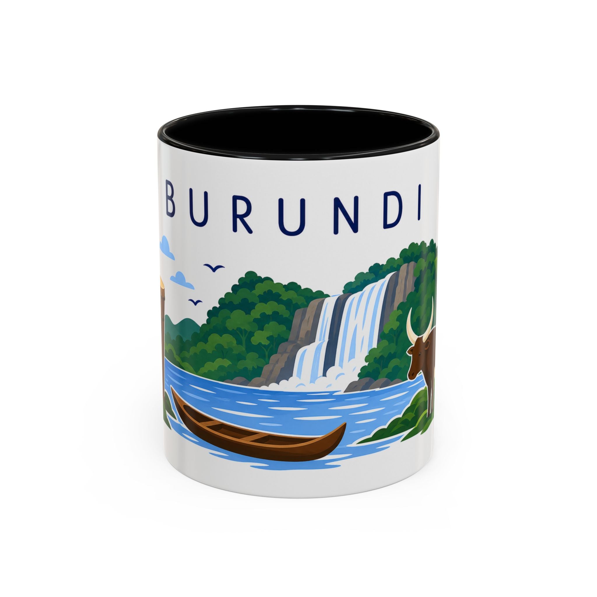 Burundi Coffee Mug | Travel Souvenir Accent Mug | Country Gift Ceramic Cup 11oz 15oz