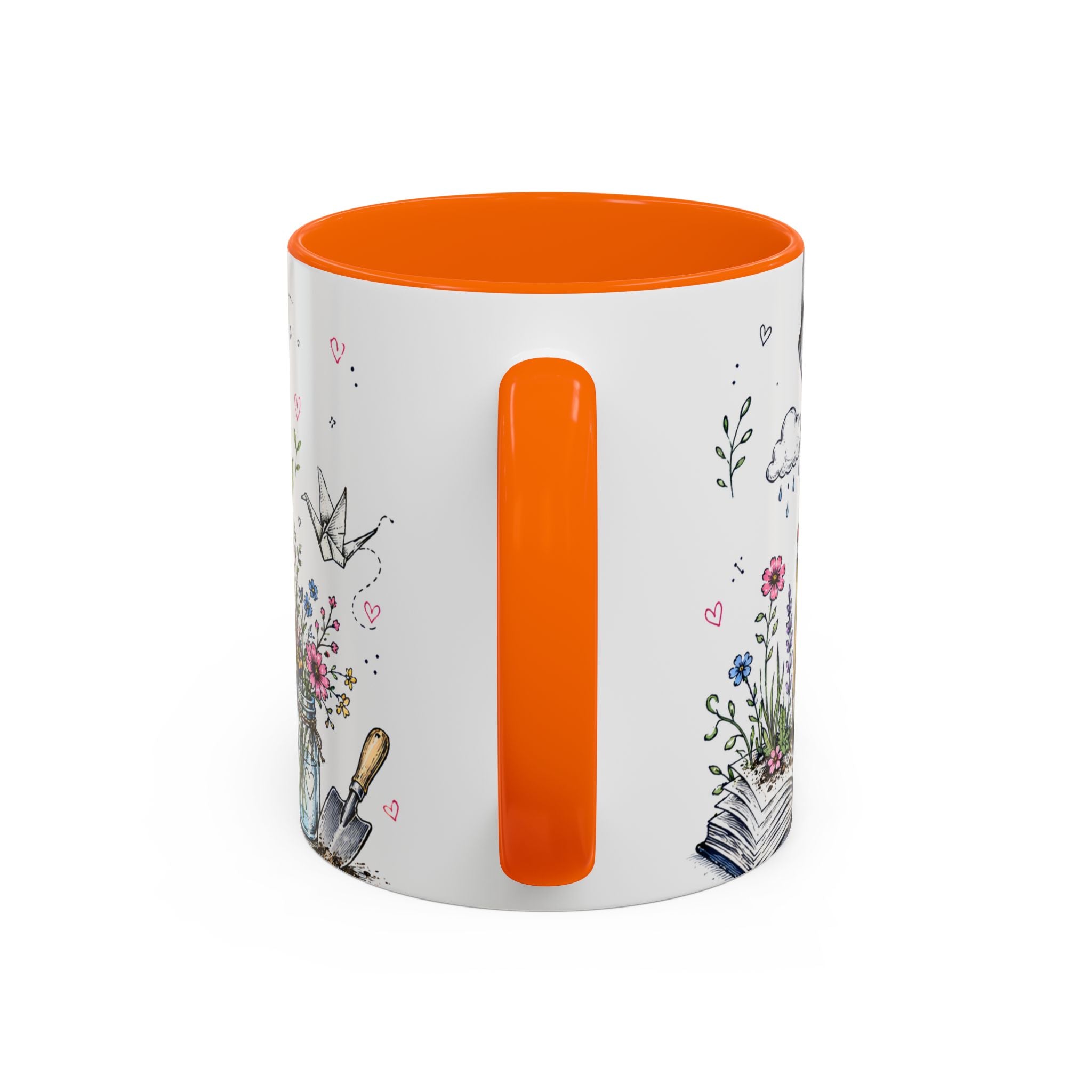 Thank You Teacher Coffee Mug | For Helping Me Grow Appreciation Gift | Accent Color Ceramic 11oz 15oz