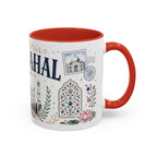 Taj Mahal Coffee Mug | Travel Destination Souvenir Gift | Accent Color Ceramic 11oz 15oz