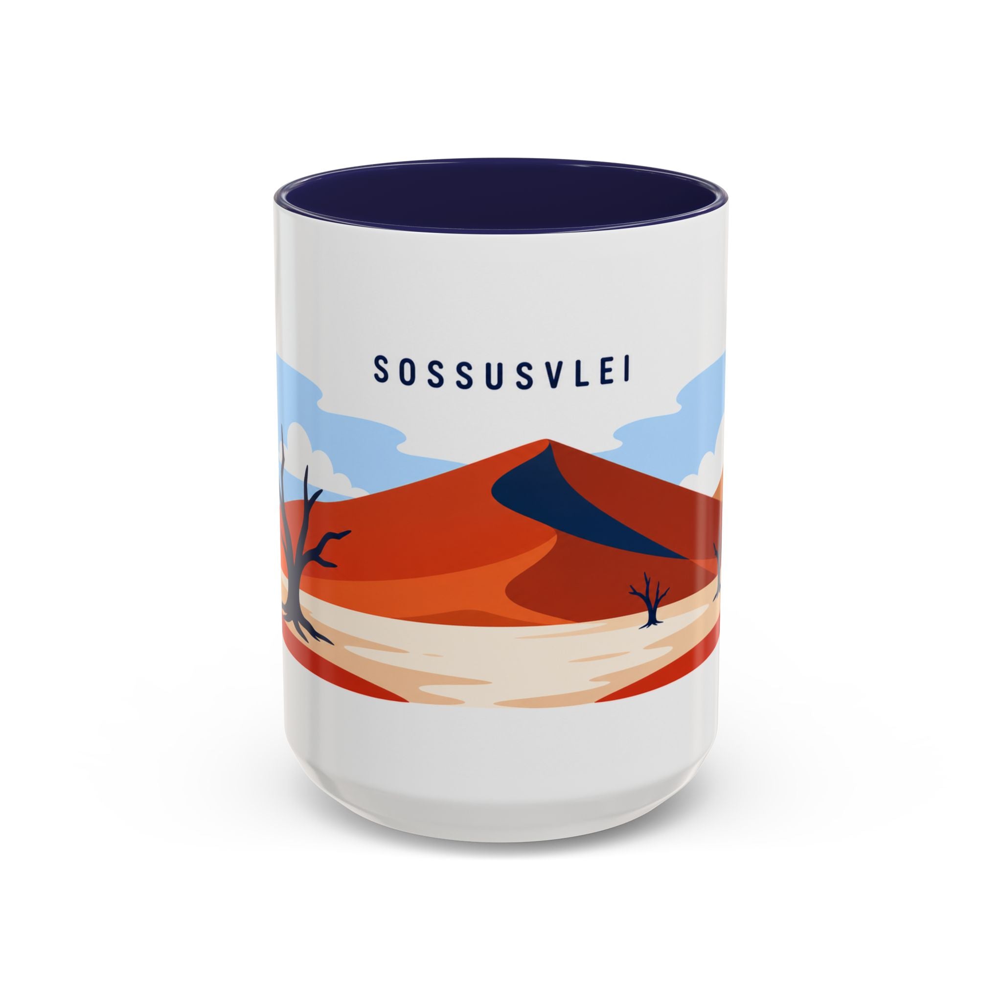 Sossusvlei Coffee Mug | Travel Destination Souvenir Gift | Accent Color Ceramic 11oz 15oz