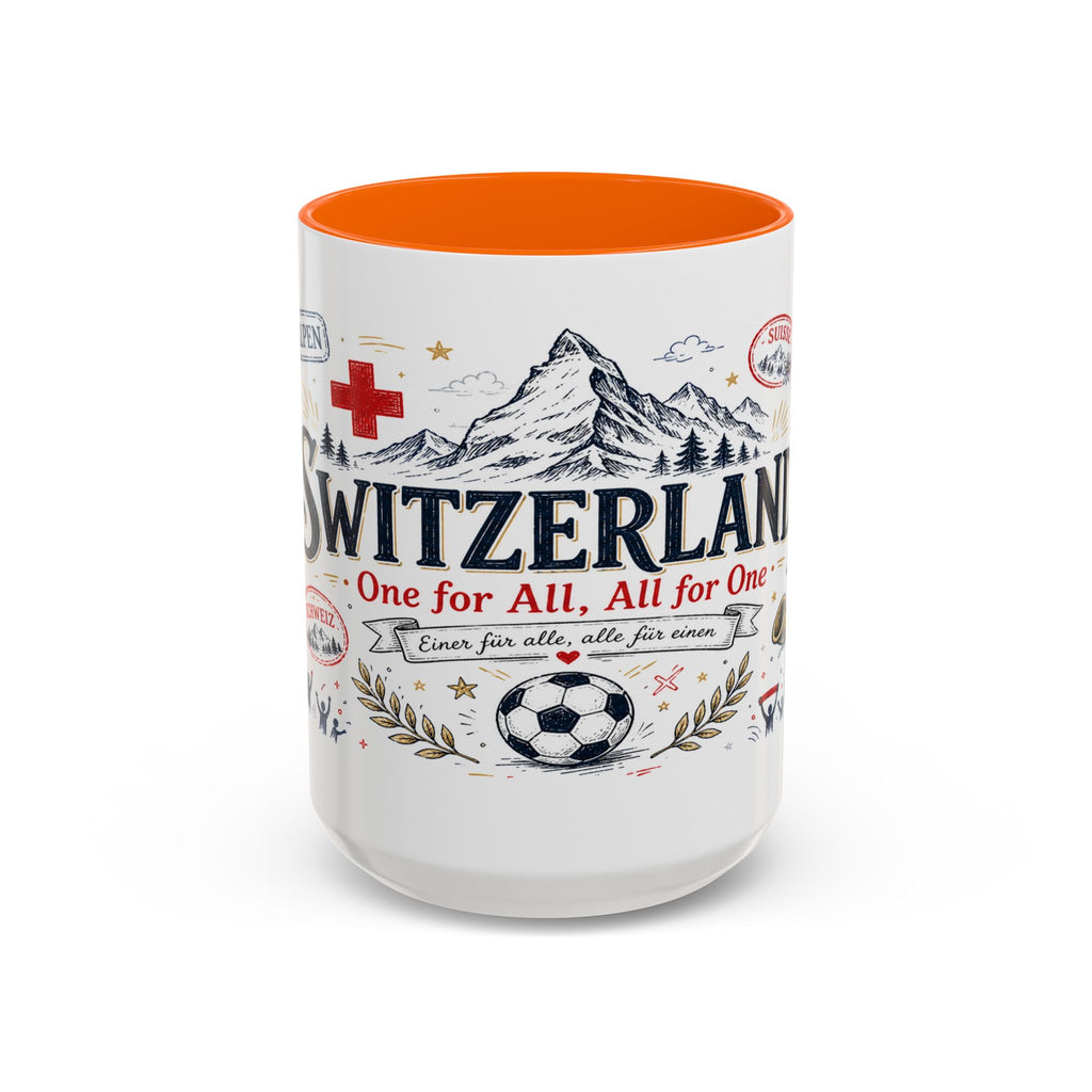 Switzerland Coffee Mug | World Cup Soccer Fan Gift | Accent Color Ceramic 11oz 15oz