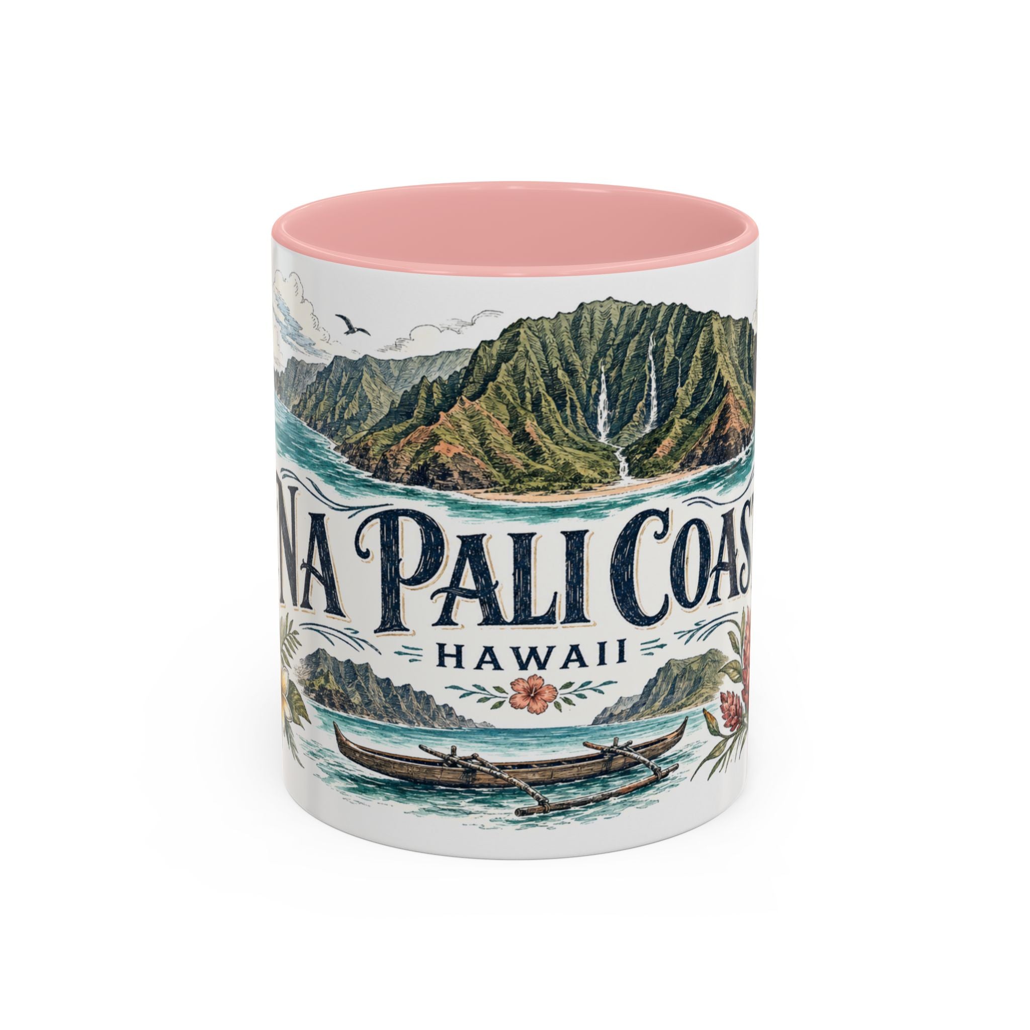 Na Pali Coast Mug, Hawaii Travel Souvenir, Bucket List Gift, Accent Ceramic Coffee Mug 11oz 15oz