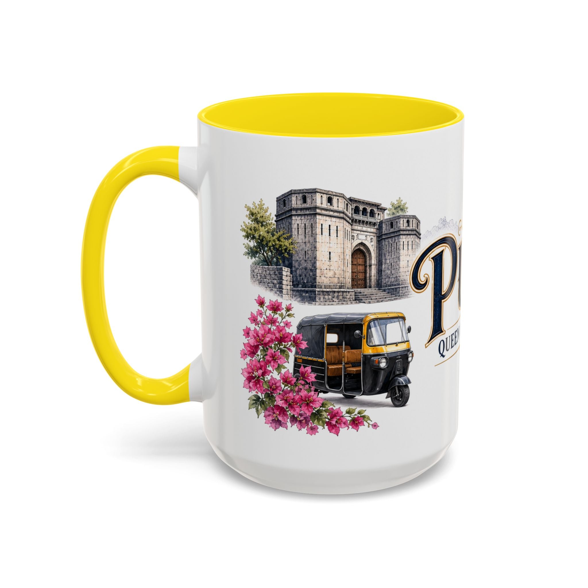 Pune Coffee Mug | India Travel Souvenir | Vintage Illustrated City Gift | 11 oz 15 oz Accent Mug