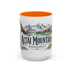 Altai Mountains Mug, Mongolia Travel Souvenir, Bucket List Gift, Accent Ceramic Coffee Mug 11oz 15oz