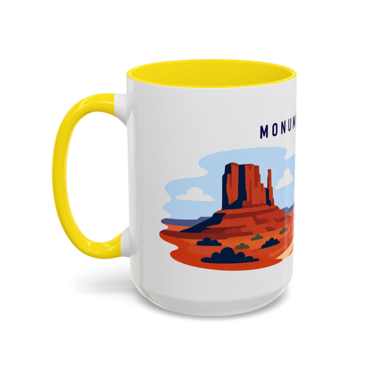 Monument Valley Coffee Mug | Travel Destination Souvenir Gift | Accent Color Ceramic 11oz 15oz