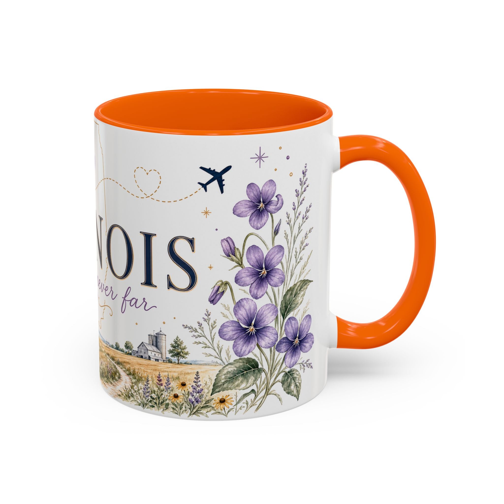 Illinois State Map Mug | Botanical Travel Sketch, Moving Away Gift (11oz 15oz)