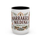 Marrakech Medina Coffee Mug | Travel Destination Souvenir Gift | Accent Color Ceramic 11oz 15oz