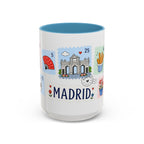Madrid Coffee Mug | Postage Stamp Collage Mug | Travel Souvenir Accent Cup 11oz 15oz