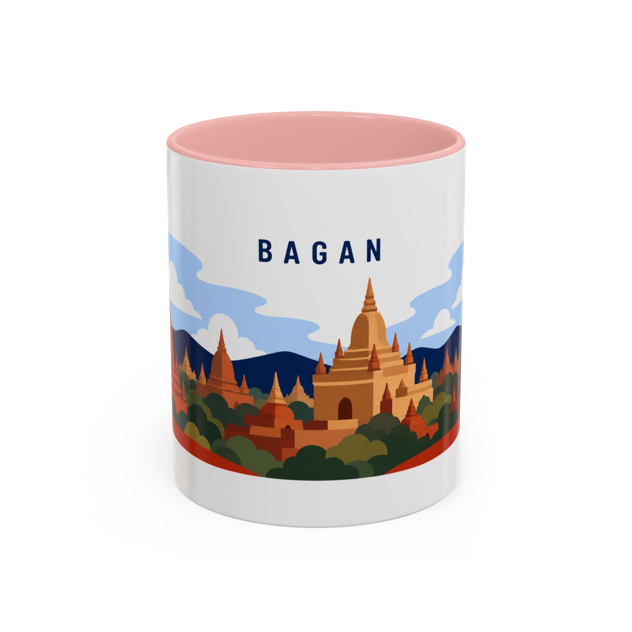 Bagan Coffee Mug | Travel Destination Souvenir Gift | Accent Color Ceramic 11oz 15oz