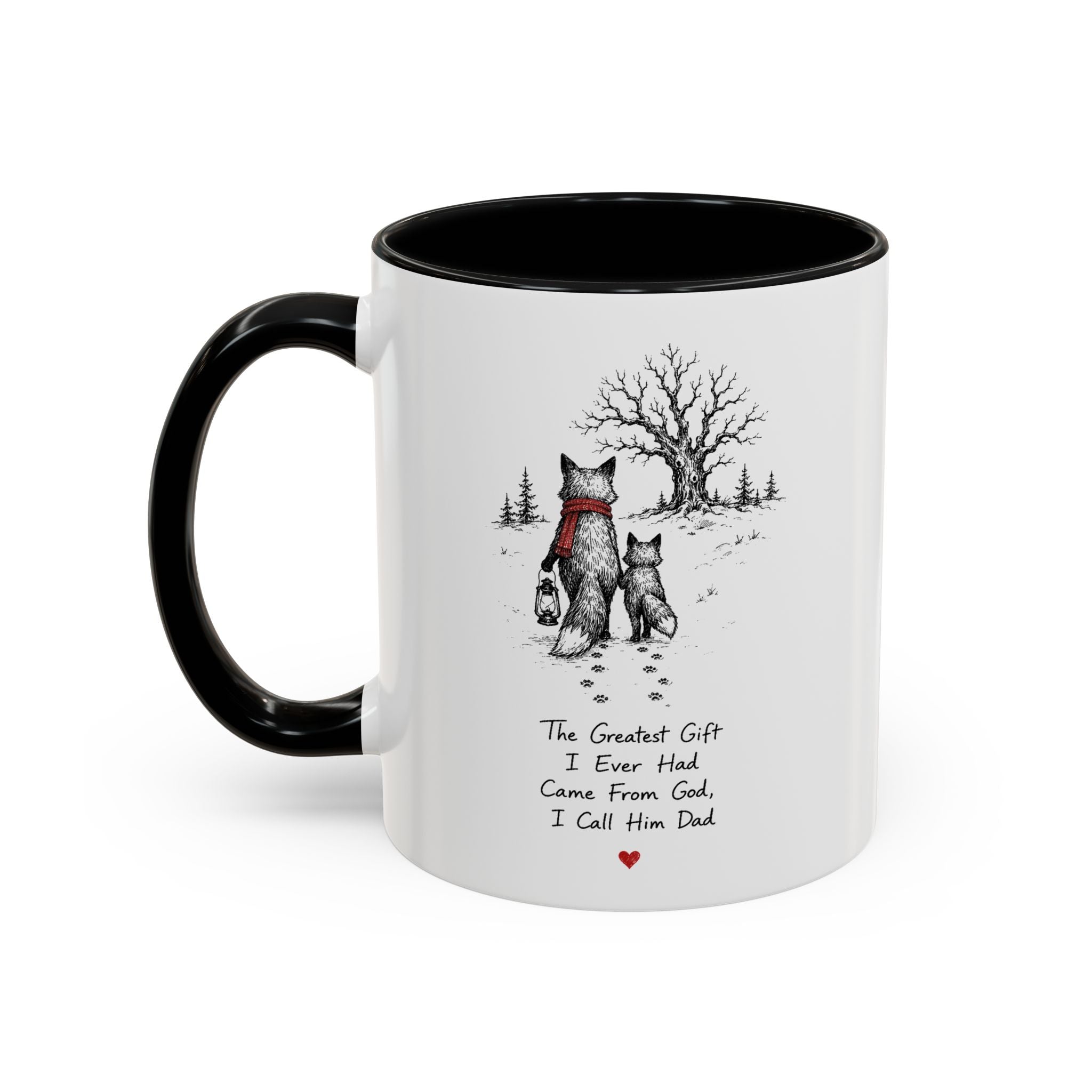 Clever Fox Dad Mug | Father's Day Gift, Accent Ceramic Coffee Cup (11oz or 15oz)