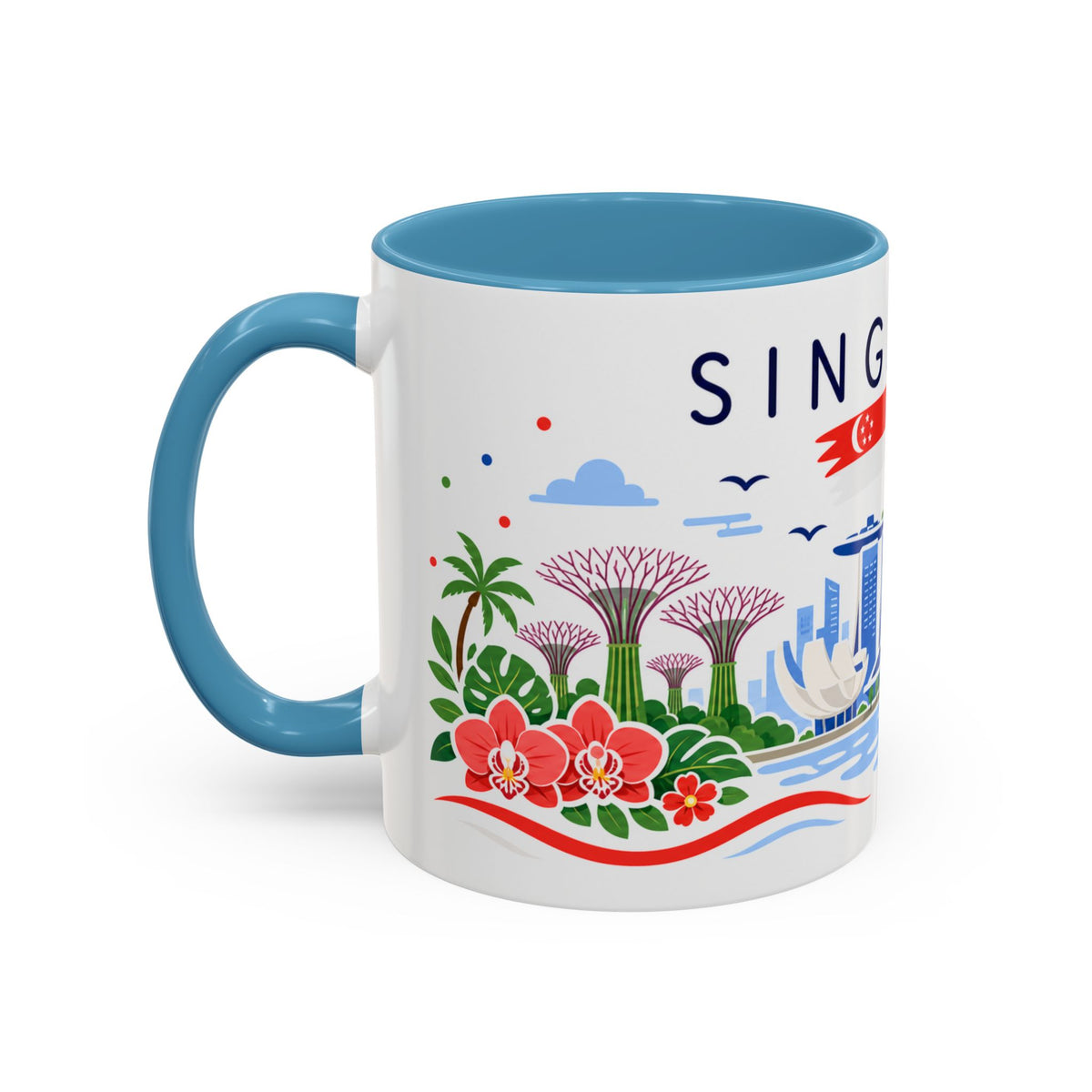 Singapore Coffee Mug | Travel Souvenir Accent Mug | Country Gift Ceramic Cup 11oz 15oz