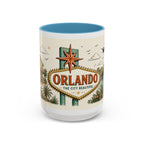 Orlando Coffee Mug | United States Travel Souvenir | Vintage Illustrated City Gift | 11 oz 15 oz Accent Mug