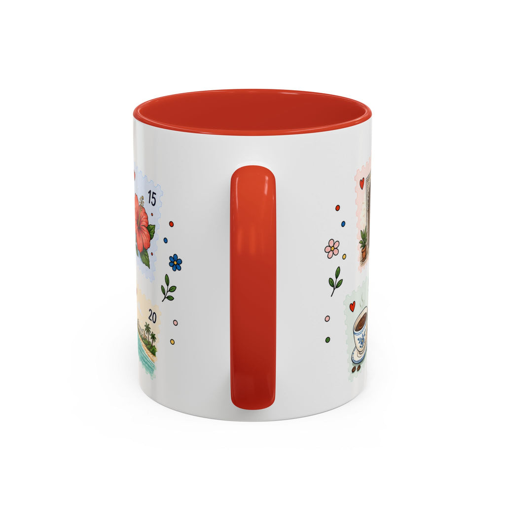 Zanzibar City Coffee Mug | Postage Stamp Collage Mug | Travel Souvenir Accent Cup 11oz 15oz