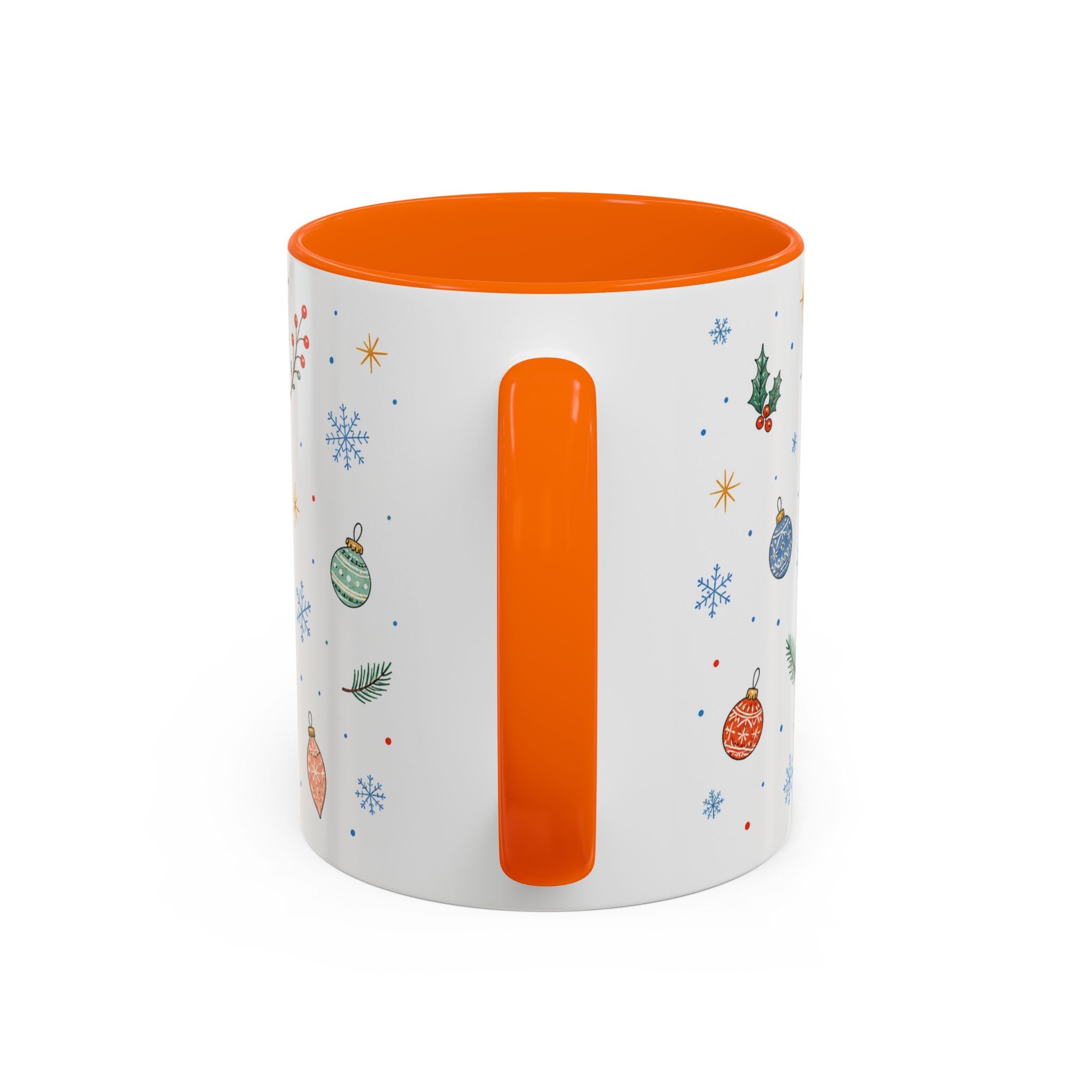 Christmas Ornament Mug | Snowflake Watercolor Holiday Gift | Accent Cup 11oz 15oz