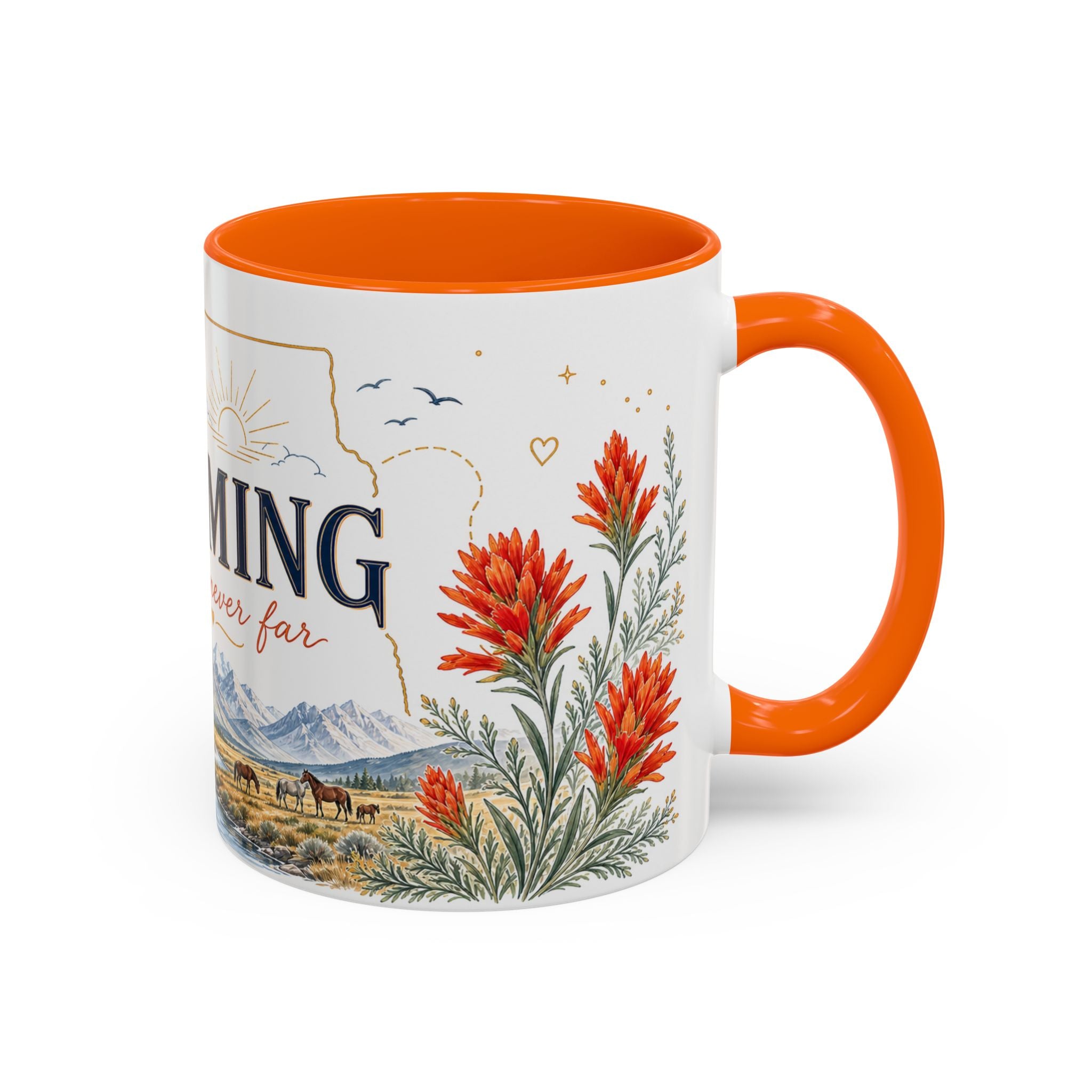 Wyoming Home State Mug | Moving Away Gift | Long Distance Friendship Coffee Cup | 11oz 15oz Accent Mug
