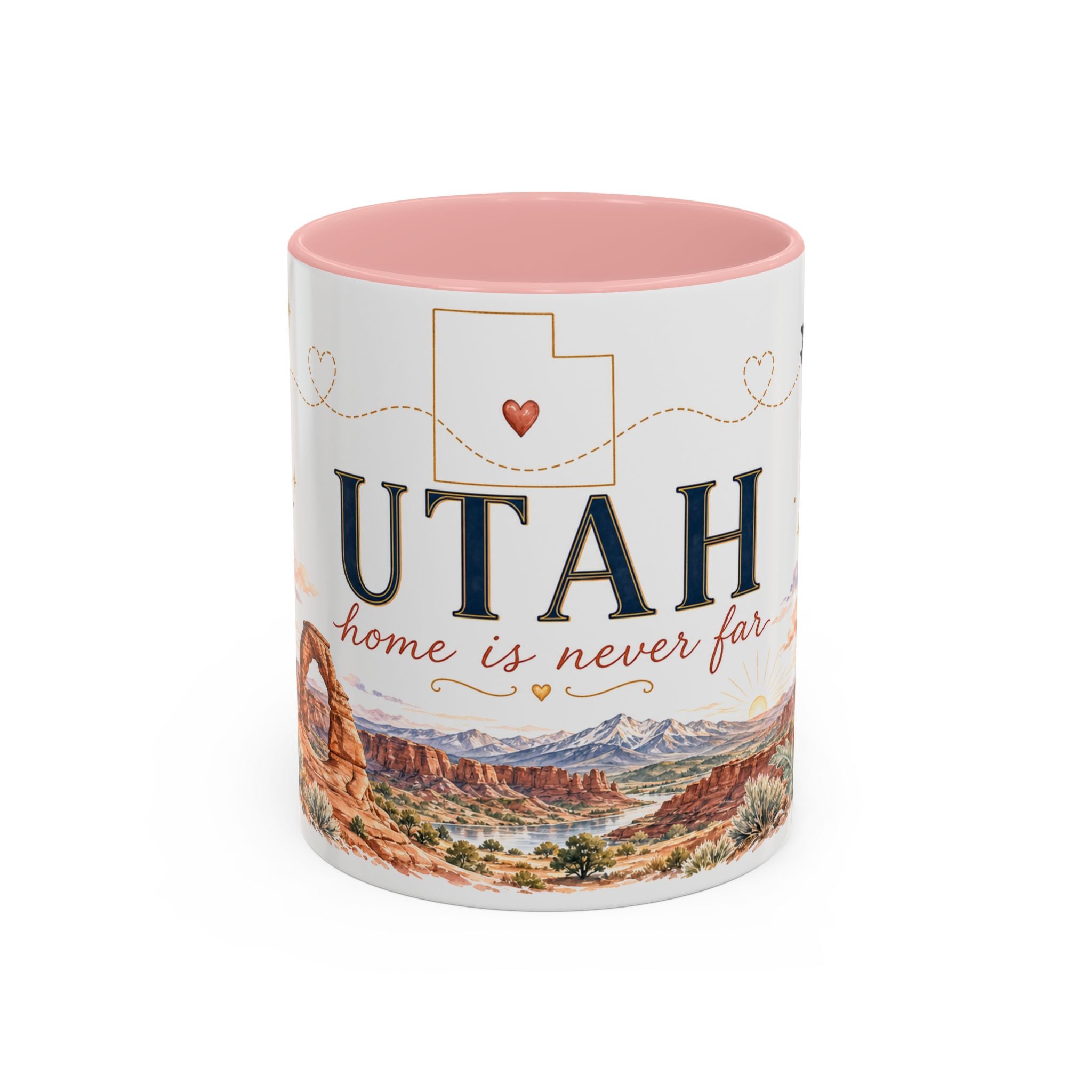 Utah Home State Mug | Moving Away Gift | Long Distance Friendship Coffee Cup | 11oz 15oz Accent Mug