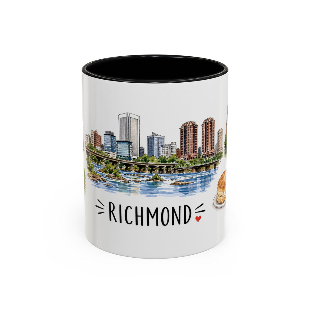 Richmond Illustrated Travel Mug | City Souvenir Accent Coffee Mug | 11oz 15oz Ceramic Cup