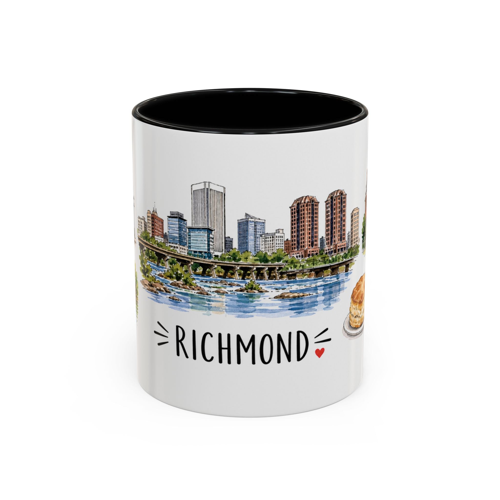 Richmond Illustrated Travel Mug | City Souvenir Accent Coffee Mug | 11oz 15oz Ceramic Cup