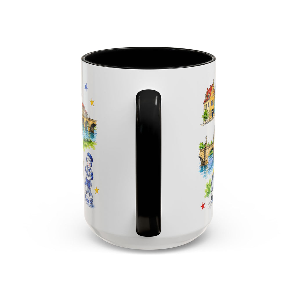 Dresden Illustrated Travel Mug | City Souvenir Accent Coffee Mug | 11oz 15oz Ceramic Cup