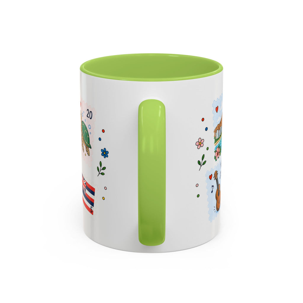 Honolulu Coffee Mug | Postage Stamp Collage Mug | Travel Souvenir Accent Cup 11oz 15oz