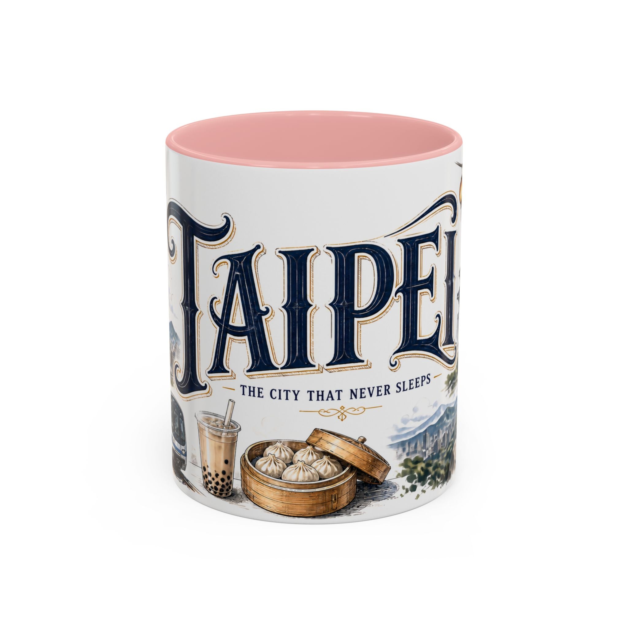 Taipei Coffee Mug | Taiwan Travel Souvenir | Vintage Illustrated City Gift | 11 oz 15 oz Accent Mug