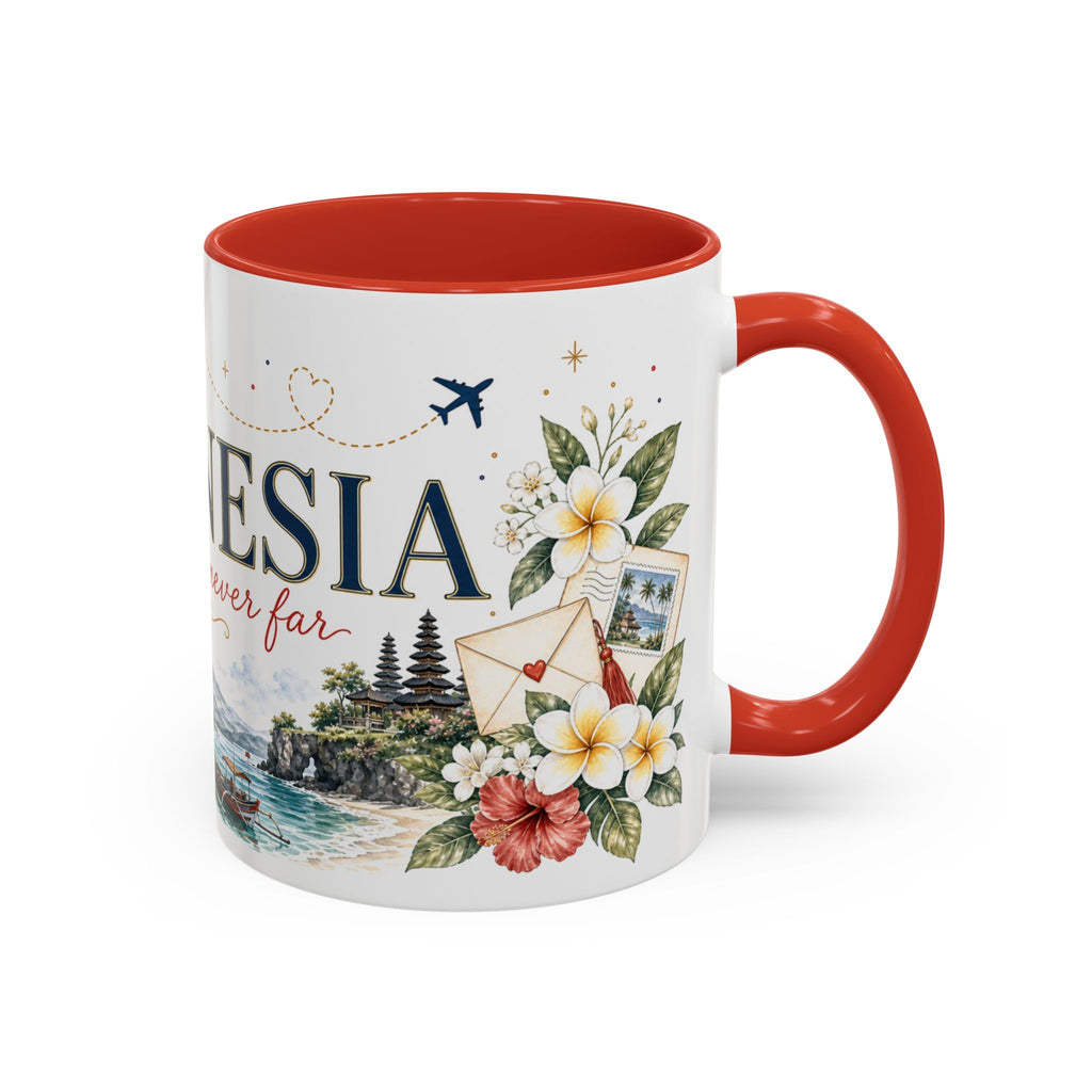 Indonesia Home Country Mug | Moving Away Gift | Long Distance Friendship | 11 oz 15 oz Accent Mug