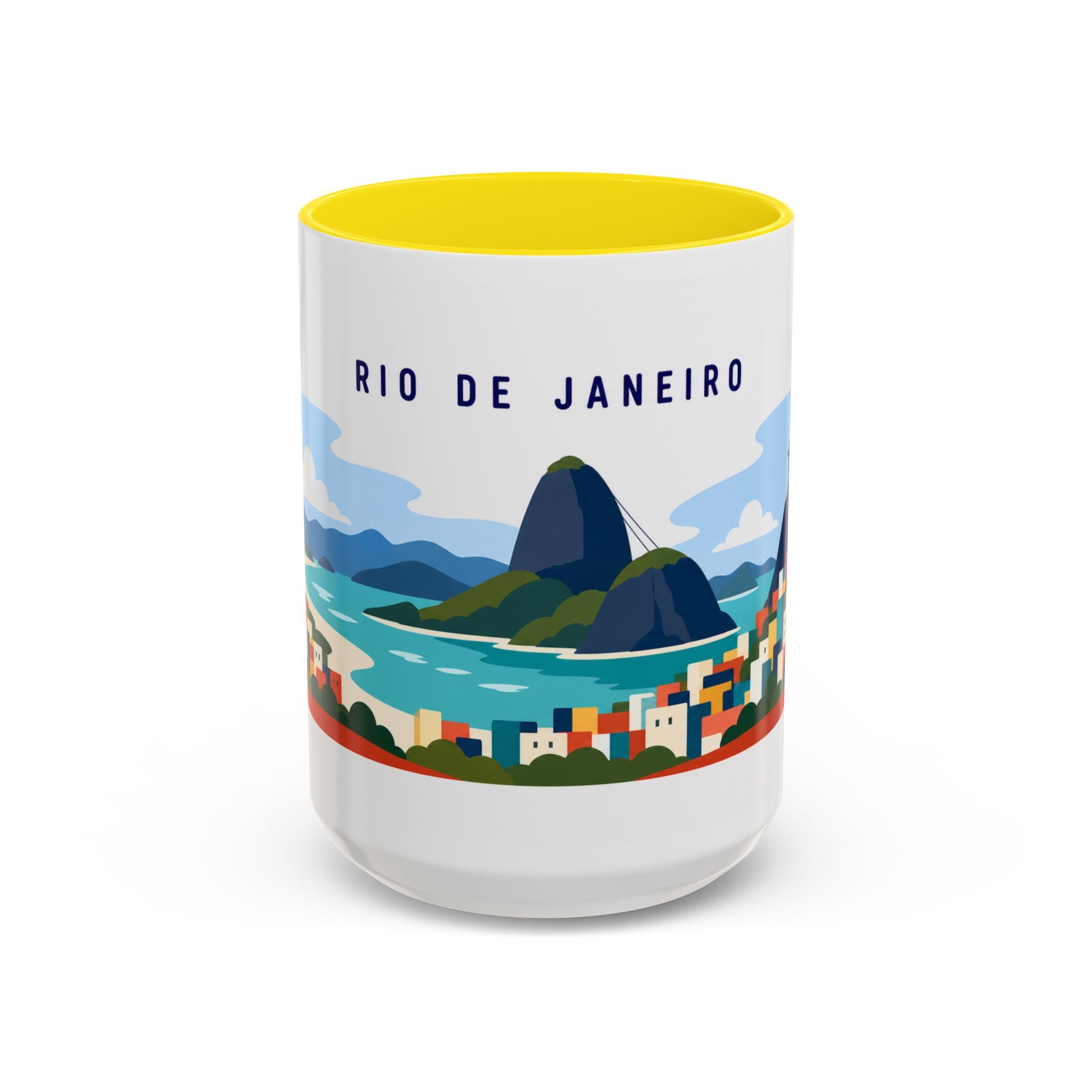 Rio de Janeiro Coffee Mug | Travel Destination Souvenir Gift | Accent Color Ceramic 11oz 15oz
