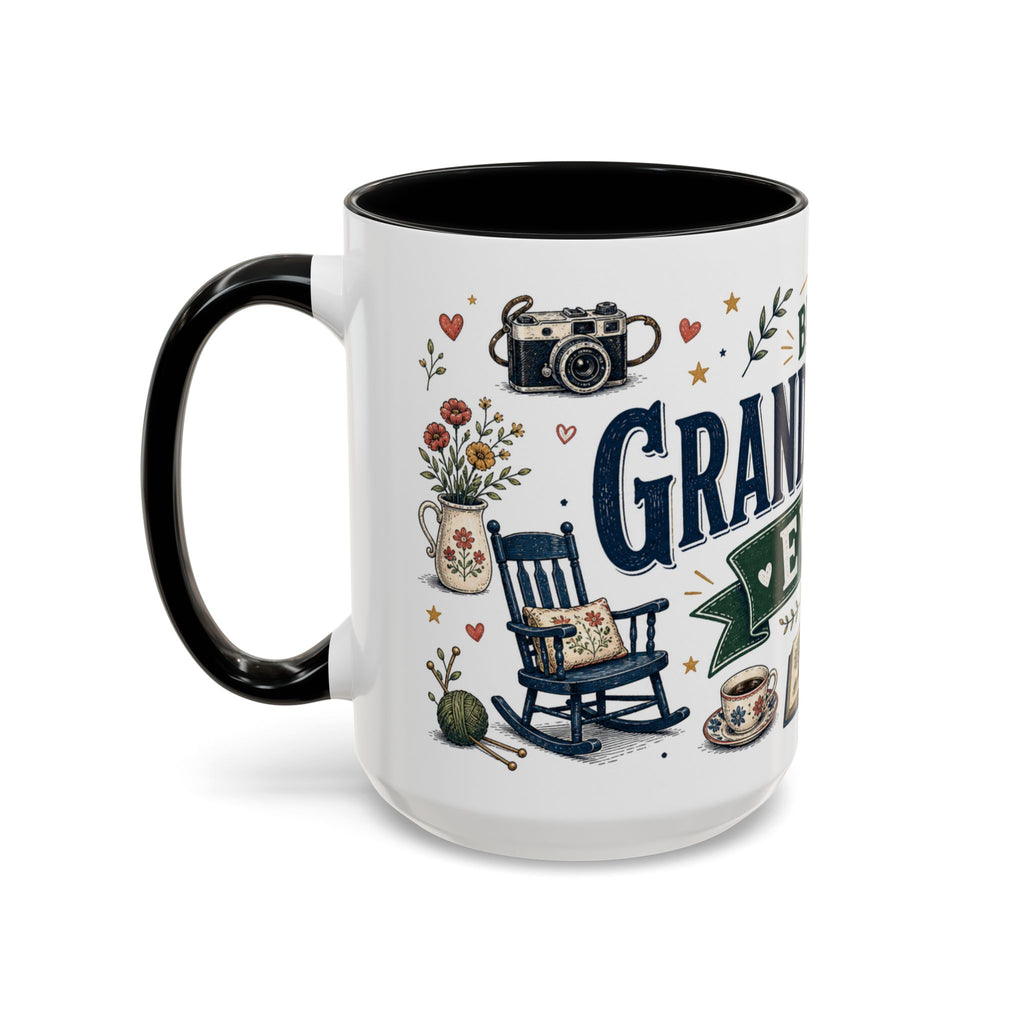 Best Grandparents Ever Coffee Mug | Gift From Grandkids | Accent Color Ceramic 11oz 15oz