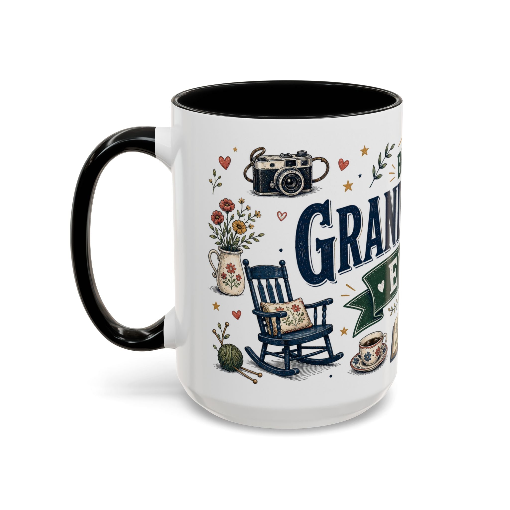 Best Grandparents Ever Coffee Mug | Gift From Grandkids | Accent Color Ceramic 11oz 15oz