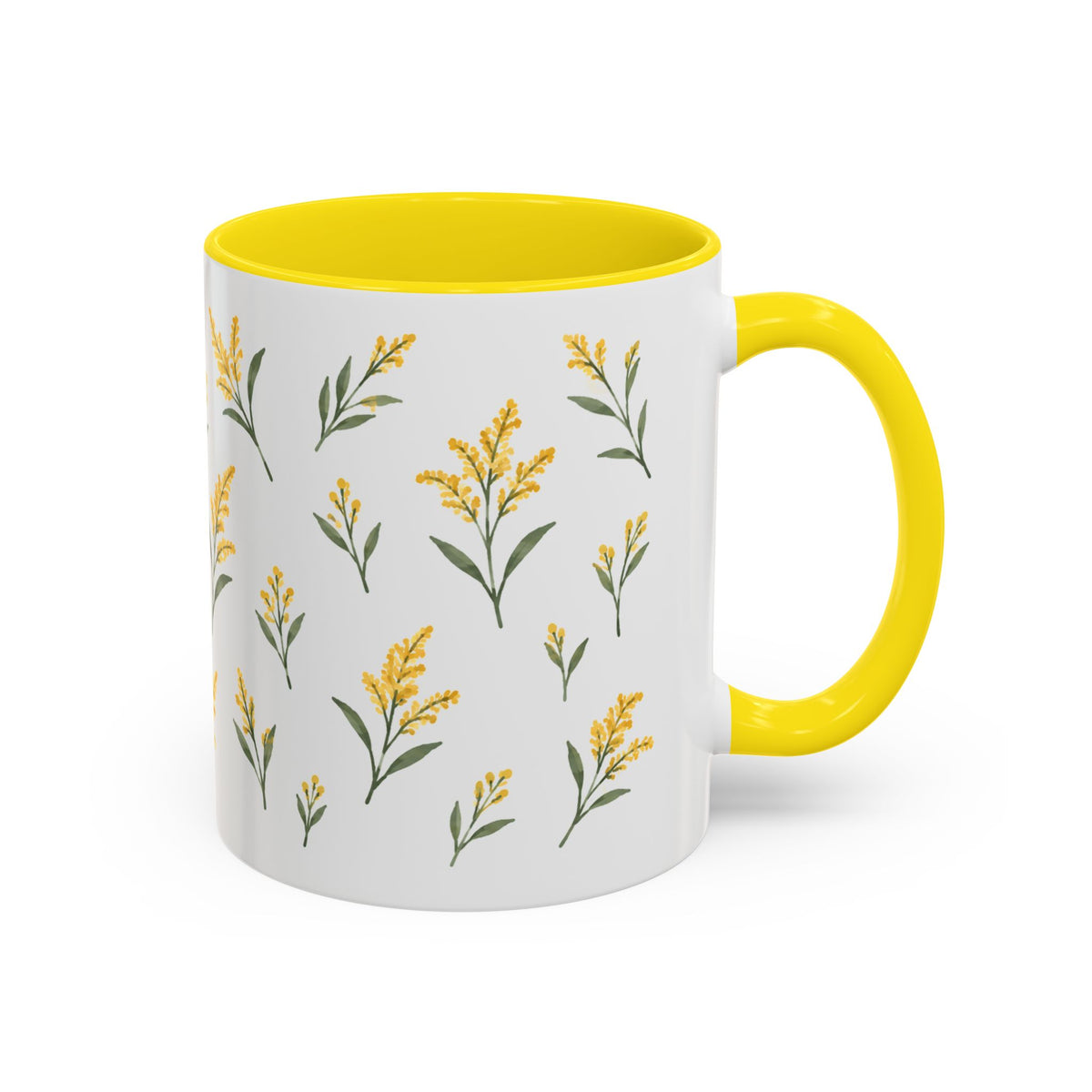 Nebraska Goldenrod Mug, State Flower Floral Coffee Cup, 11oz Botanical Gift