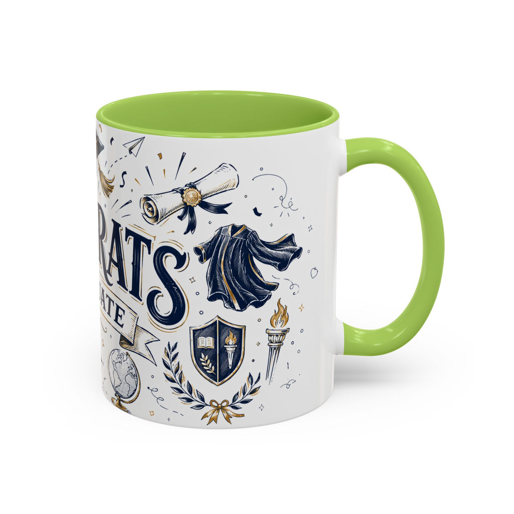 Congrats Graduate Coffee Mug | Class of 2026 Graduation Gift | Accent Color Ceramic 11oz 15oz