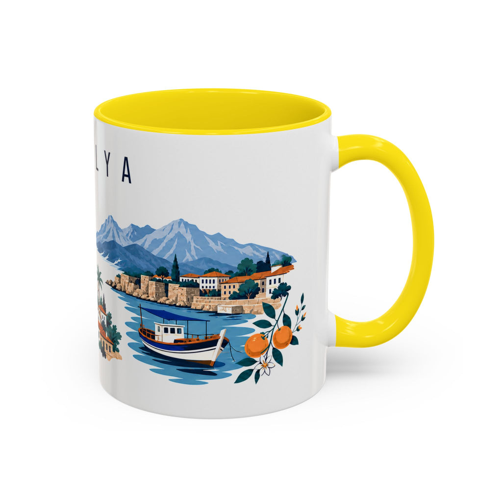 Antalya Coffee Mug | Turkey Travel Souvenir | Porcelain Decal City Gift | 11oz 15oz Accent Mug