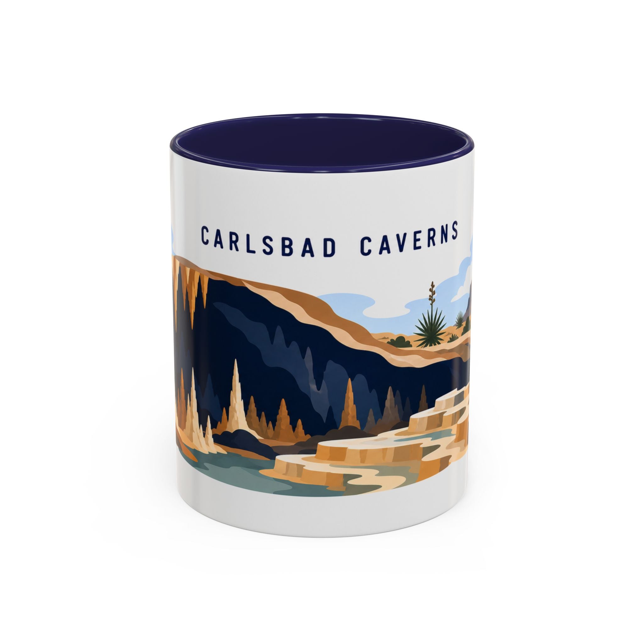 Carlsbad Caverns National Park Coffee Mug | Solid Color Block Park Souvenir | 11oz 15oz Accent Mug