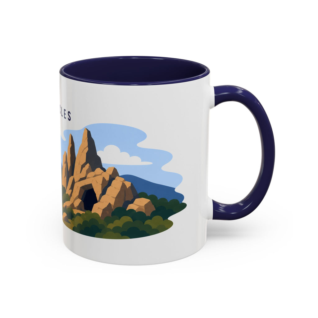 Pinnacles National Park Coffee Mug | Solid Color Block Park Souvenir | 11oz 15oz Accent Mug