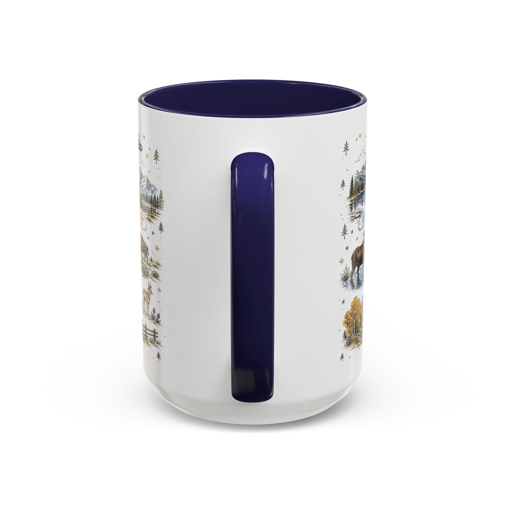 Grand Teton Coffee Mug | National Park Hiking Wyoming Gift | Accent Color Ceramic 11oz 15oz