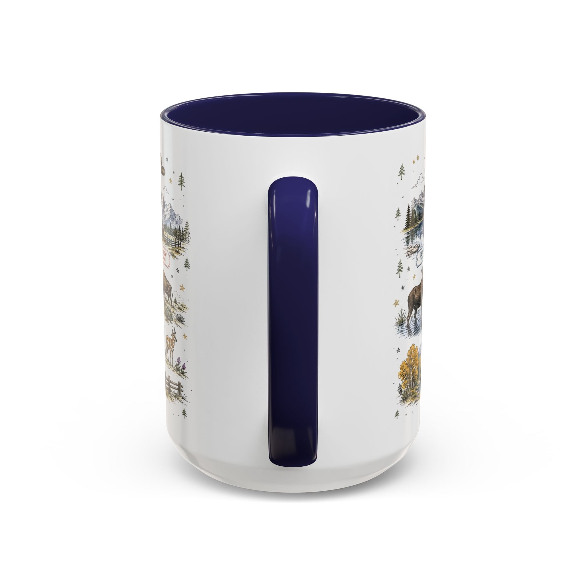 Grand Teton Coffee Mug | National Park Hiking Wyoming Gift | Accent Color Ceramic 11oz 15oz