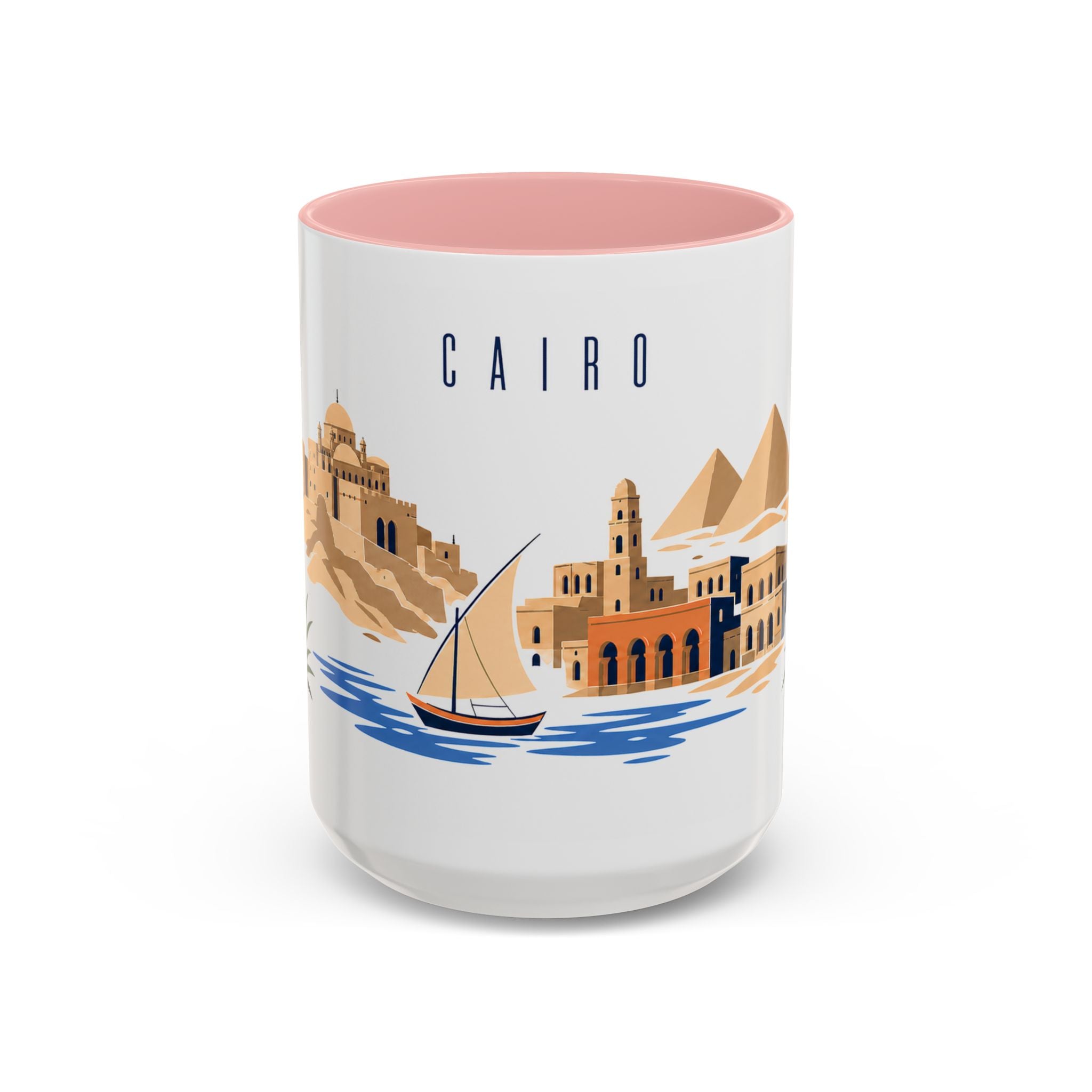 Cairo Coffee Mug | Egypt Travel Souvenir | Porcelain Decal City Gift | 11oz 15oz Accent Mug
