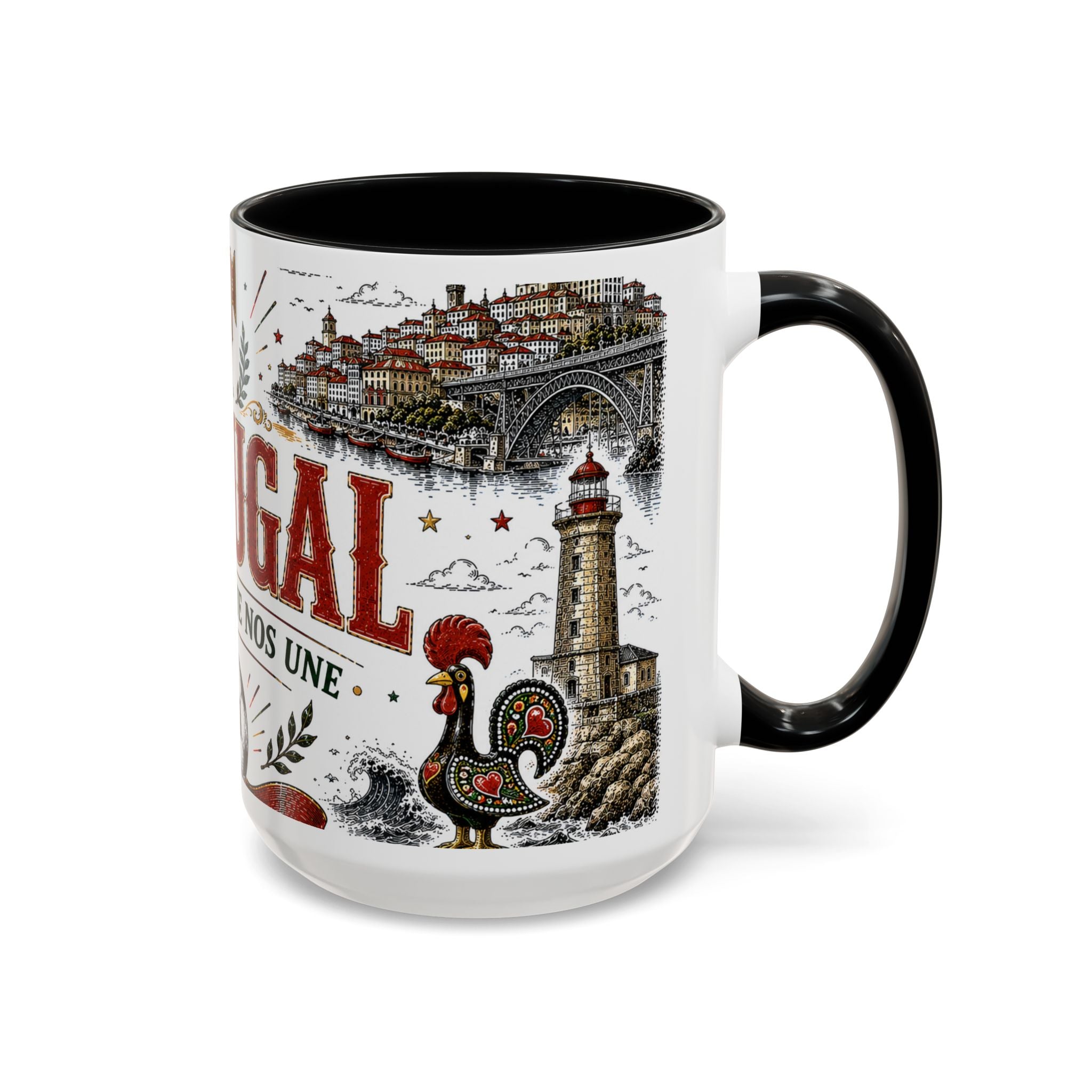 Portugal Soccer Coffee Mug | World Cup Fan Gift | Accent Color Ceramic 11oz 15oz Match Day Cup