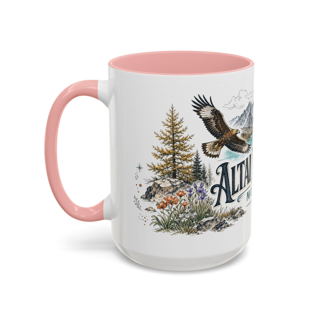 Altai Mountains Mug, Mongolia Travel Souvenir, Bucket List Gift, Accent Ceramic Coffee Mug 11oz 15oz