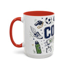 Coach Best Dad On The Field Coffee Mug | Father's Day Gift for Dad | Accent Color Ceramic 11oz 15oz