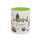 Prague Christmas Mug | Watercolor Travel Souvenir | Holiday Gift | Accent Ceramic Coffee Cup 11oz 15oz