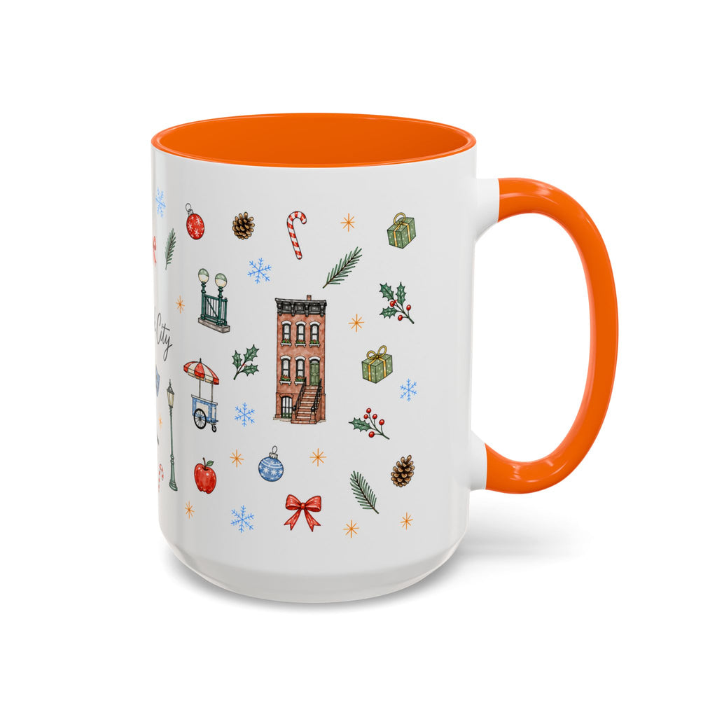 New York City Christmas Mug | Watercolor City Souvenir | Ceramic Coffee Cup