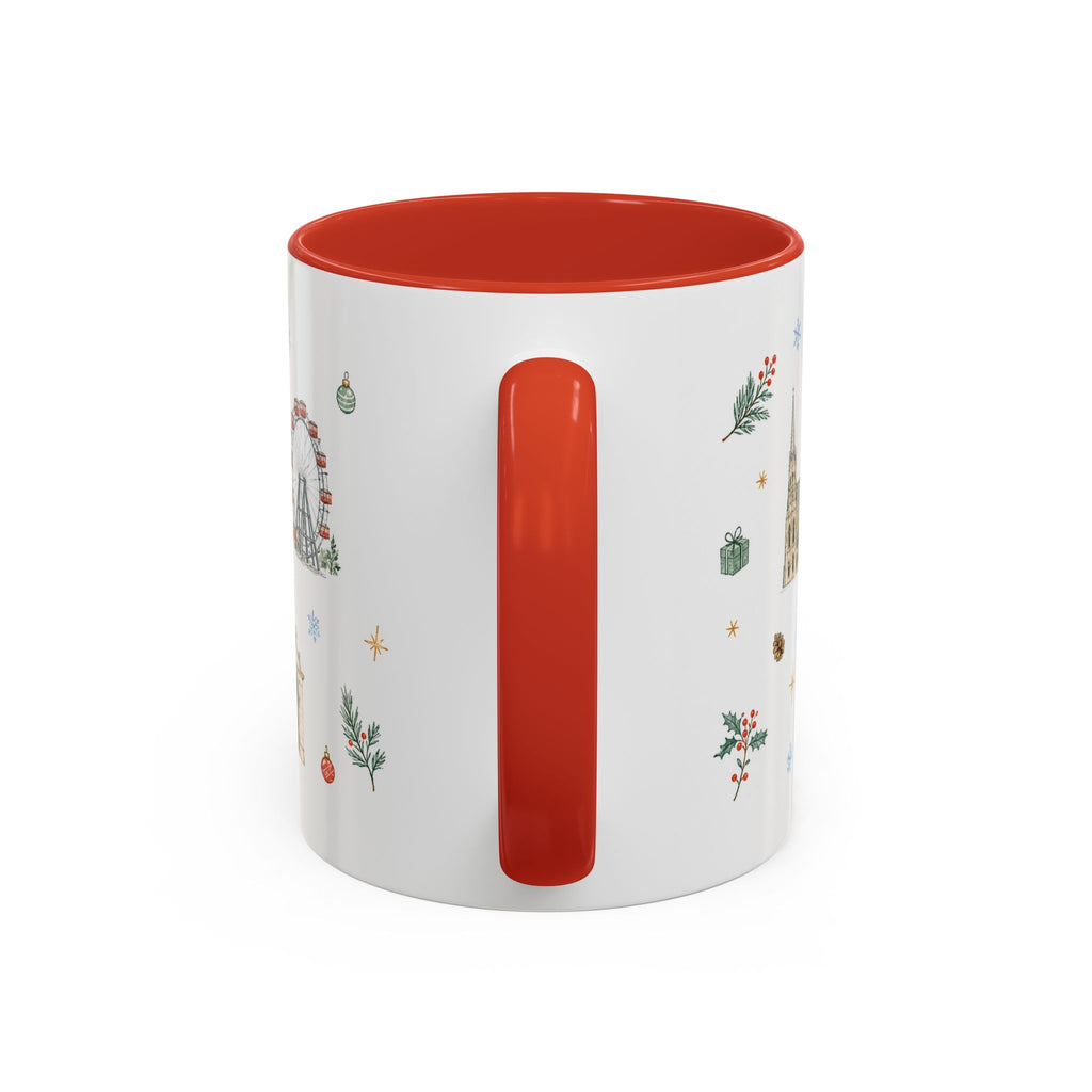 Vienna Christmas Mug | Watercolor Travel Souvenir | Holiday Gift | Accent Ceramic Coffee Cup 11oz 15oz