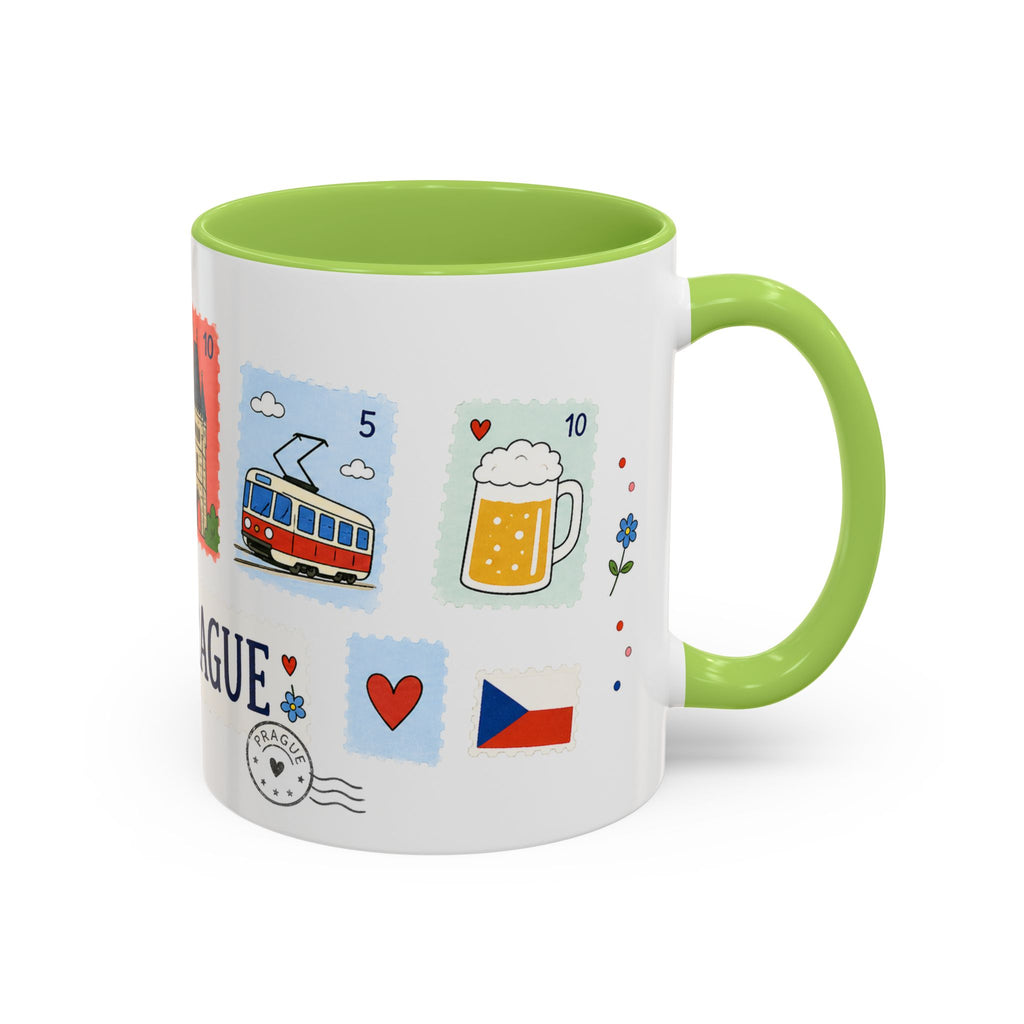 Prague Coffee Mug | Postage Stamp Collage Mug | Travel Souvenir Accent Cup 11oz 15oz
