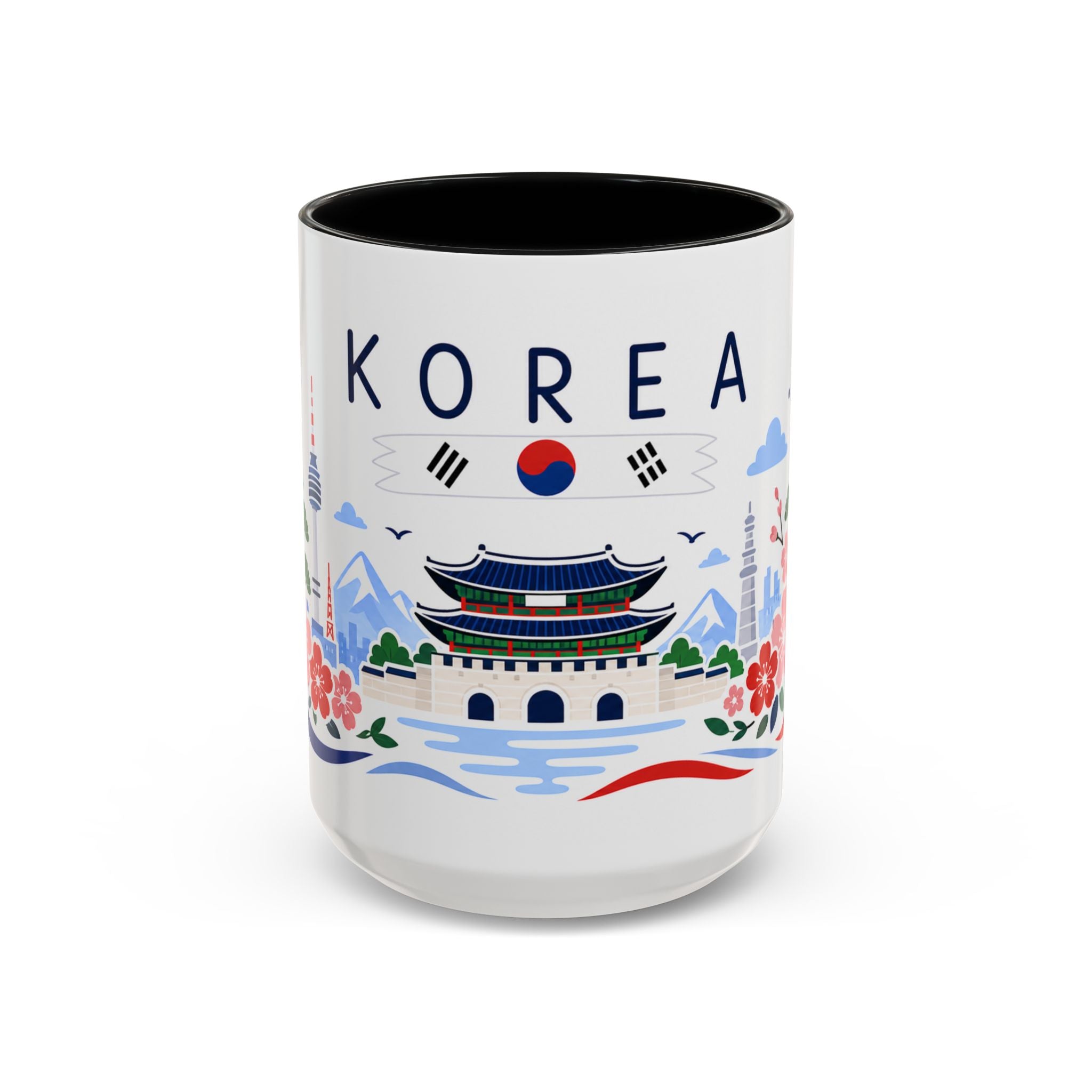 South Korea Coffee Mug | Travel Souvenir Accent Mug | Country Gift Ceramic Cup 11oz 15oz