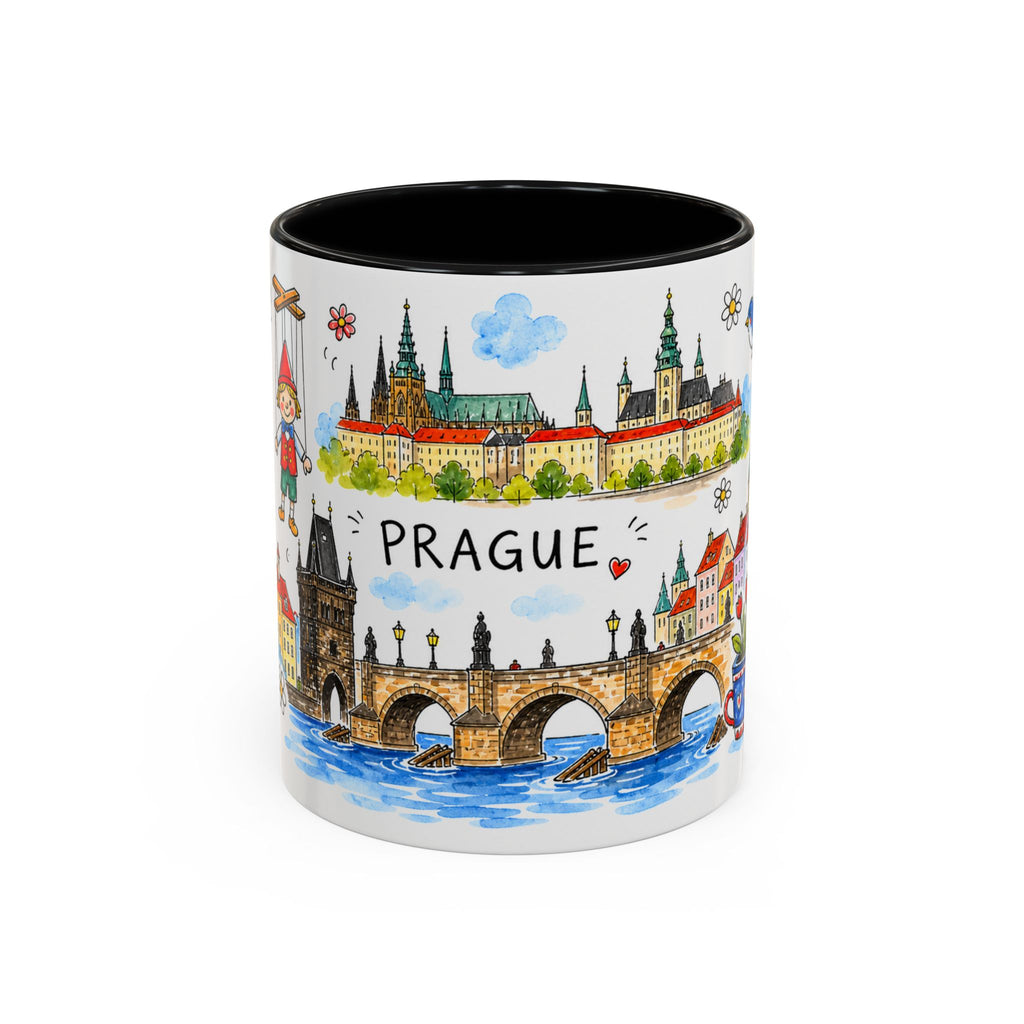 Prague Travel Mug | European City Souvenir Accent Coffee Mug | 11oz 15oz Ceramic Cup