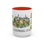 Luxembourg City Illustrated Travel Mug | City Souvenir Accent Coffee Mug | 11oz 15oz Ceramic Cup